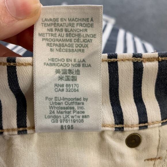 Free People Pants Womens 29 Multi Cotton Blend Zip Stripe Pockets Skinny Ankle - Picture 11 of 13